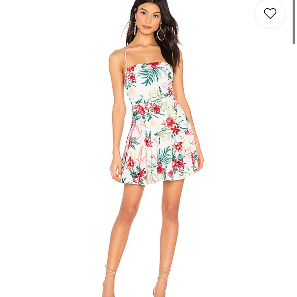 White Revolve Floral Tropical Summer Dress NWT